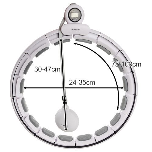 Wymiary hula hop, średnica od 24 do 47 cm
