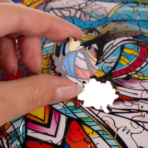 Drewniane puzzle WILK - obrazek 3