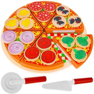Drewniana pizza na rzepy