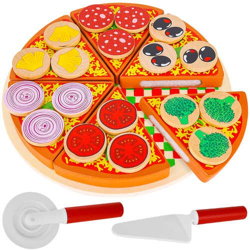 Drewniana pizza na rzepy