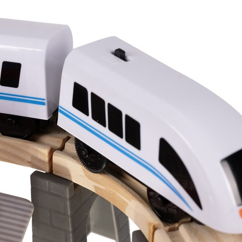 Drewniana Kolejka na Baterie 4,8 m z helikopterem - obrazek 3