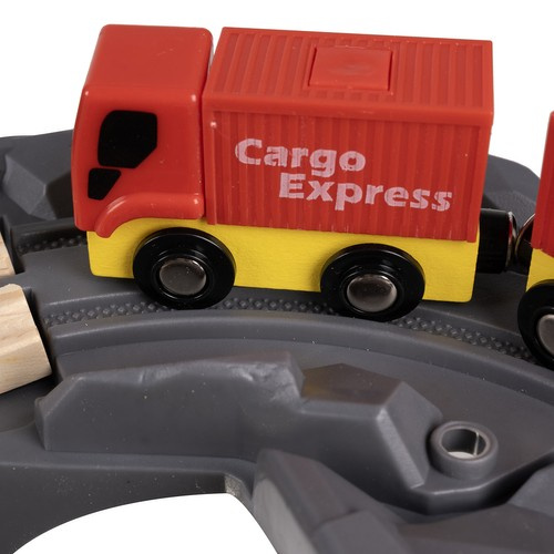 Drewniana Kolejka na Baterie 4,8 m z helikopterem - obrazek 4